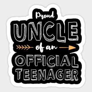 Proud Uncle Official Teenager Matching Birthday Outfit Sticker